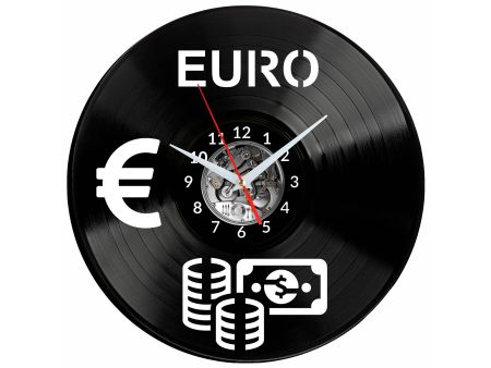 Euro Waluta Vinyl Zegar Ścienny Płyta Winylowa Nowoczesny Dekoracyjny Na Prezent Urodziny