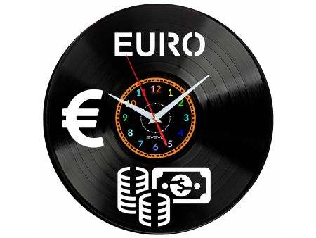 Euro Waluta Vinyl Zegar Ścienny Płyta Winylowa Nowoczesny Dekoracyjny Na Prezent Urodziny