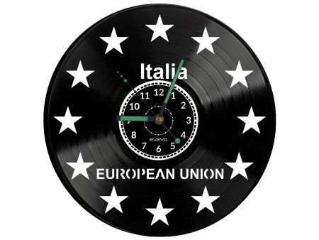 Unia Europejska Włochy Vinyl Zegar Ścienny Płyta Winylowa Nowoczesny Dekoracyjny Na Prezent Urodziny