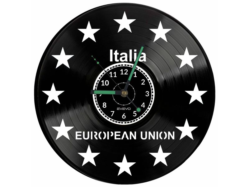 Unia Europejska Włochy Vinyl Zegar Ścienny Płyta Winylowa Nowoczesny Dekoracyjny Na Prezent Urodziny