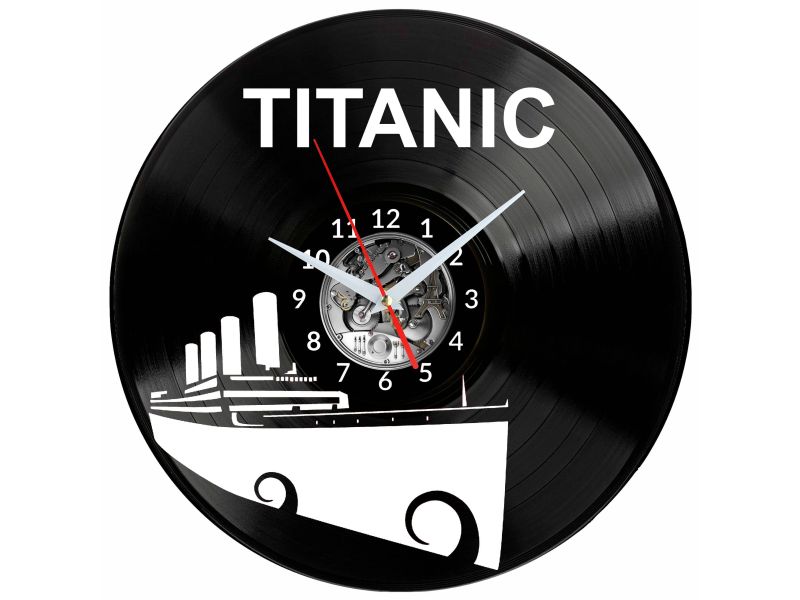 Titanic Vinyl Zegar Ścienny Płyta Winylowa Nowoczesny Dekoracyjny Na Prezent Urodziny