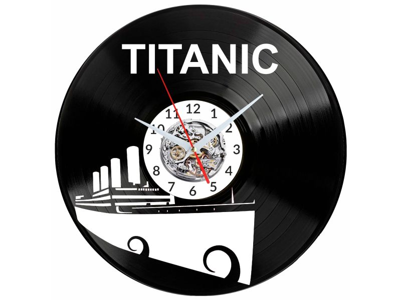 Titanic Vinyl Zegar Ścienny Płyta Winylowa Nowoczesny Dekoracyjny Na Prezent Urodziny