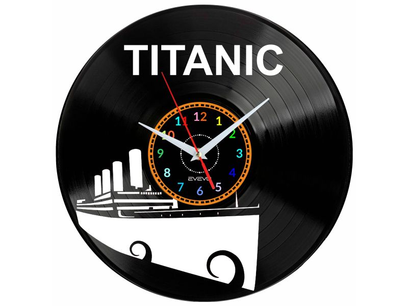 Titanic Vinyl Zegar Ścienny Płyta Winylowa Nowoczesny Dekoracyjny Na Prezent Urodziny