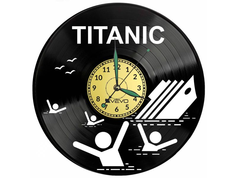 Titanic Vinyl Zegar Ścienny Płyta Winylowa Nowoczesny Dekoracyjny Na Prezent Urodziny