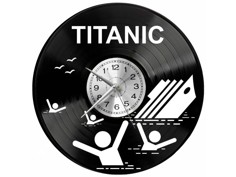 Titanic Vinyl Zegar Ścienny Płyta Winylowa Nowoczesny Dekoracyjny Na Prezent Urodziny