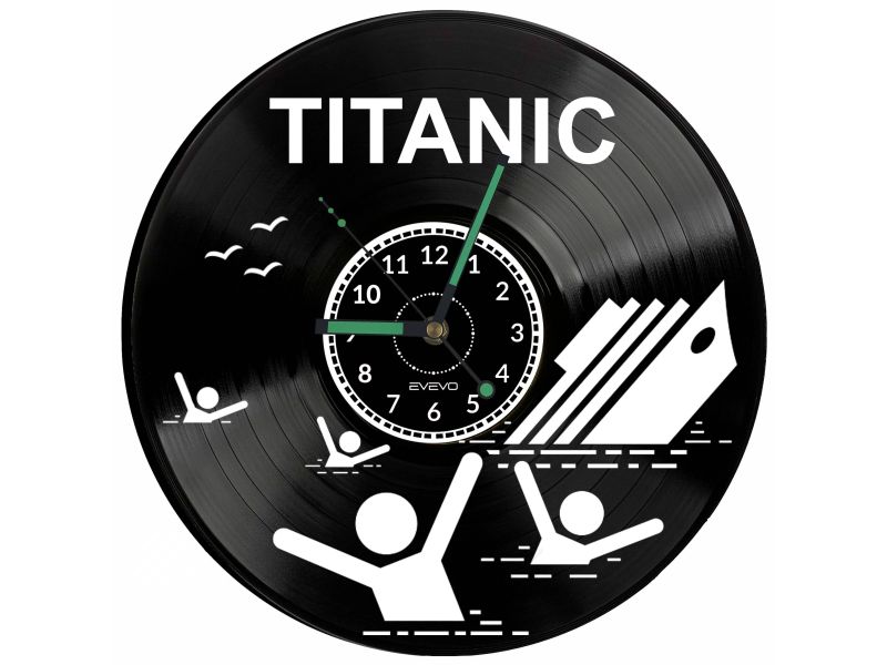 Titanic Vinyl Zegar Ścienny Płyta Winylowa Nowoczesny Dekoracyjny Na Prezent Urodziny