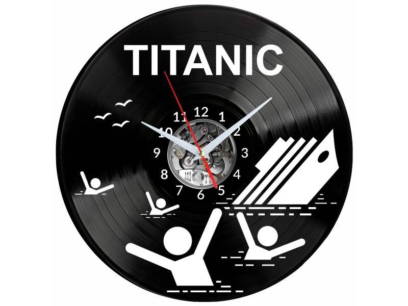 Titanic Vinyl Zegar Ścienny Płyta Winylowa Nowoczesny Dekoracyjny Na Prezent Urodziny