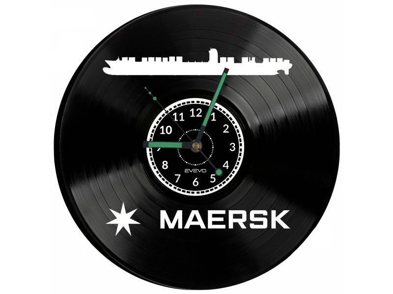 Maersk MS Emma Vinyl Zegar Ścienny Płyta Winylowa Nowoczesny Dekoracyjny Na Prezent Urodziny