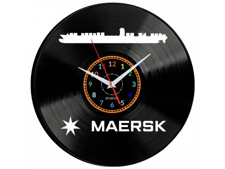 Maersk MS Emma Vinyl Zegar Ścienny Płyta Winylowa Nowoczesny Dekoracyjny Na Prezent Urodziny