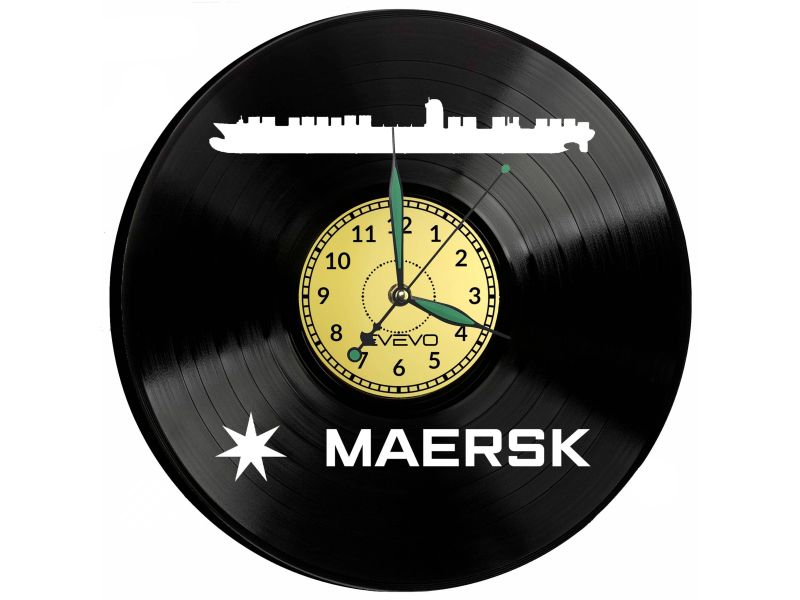 Maersk MS Emma Vinyl Zegar Ścienny Płyta Winylowa Nowoczesny Dekoracyjny Na Prezent Urodziny