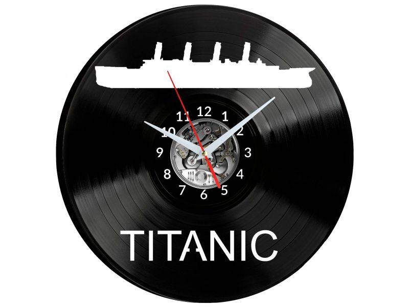 Titanic Vinyl Zegar Ścienny Płyta Winylowa Nowoczesny Dekoracyjny Na Prezent Urodziny