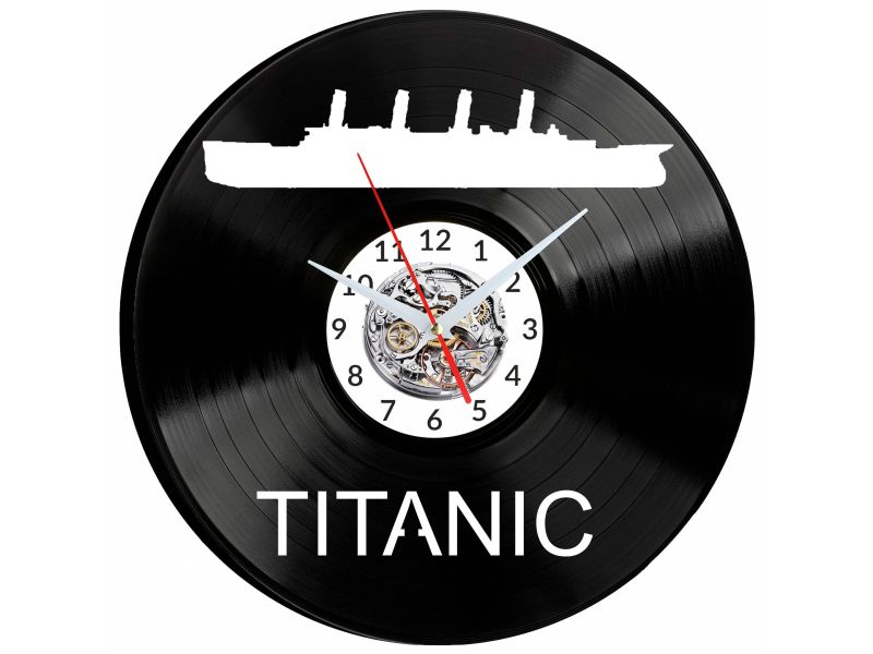 Titanic Vinyl Zegar Ścienny Płyta Winylowa Nowoczesny Dekoracyjny Na Prezent Urodziny