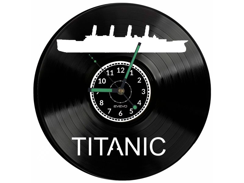 Titanic Vinyl Zegar Ścienny Płyta Winylowa Nowoczesny Dekoracyjny Na Prezent Urodziny