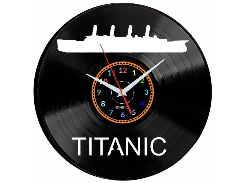 Titanic Vinyl Zegar Ścienny Płyta Winylowa Nowoczesny Dekoracyjny Na Prezent Urodziny