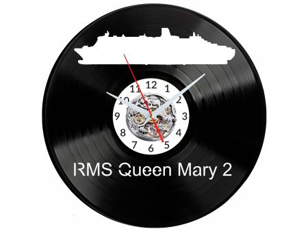 RMS Queen Mary 2 Vinyl Zegar Ścienny Płyta Winylowa Nowoczesny Dekoracyjny Na Prezent Urodziny