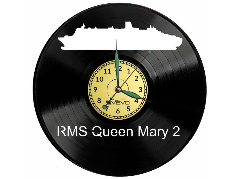 RMS Queen Mary 2 Vinyl Zegar Ścienny Płyta Winylowa Nowoczesny Dekoracyjny Na Prezent Urodziny