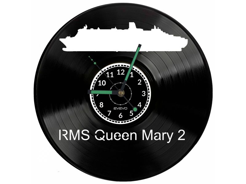 RMS Queen Mary 2 Vinyl Zegar Ścienny Płyta Winylowa Nowoczesny Dekoracyjny Na Prezent Urodziny