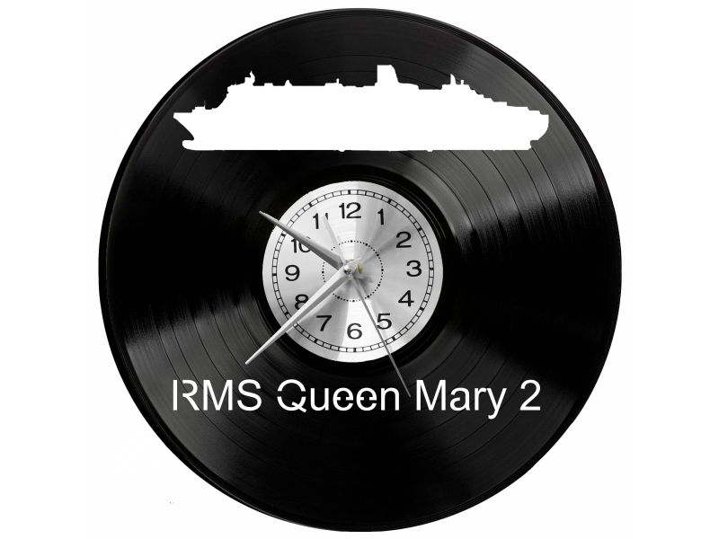 RMS Queen Mary 2 Vinyl Zegar Ścienny Płyta Winylowa Nowoczesny Dekoracyjny Na Prezent Urodziny