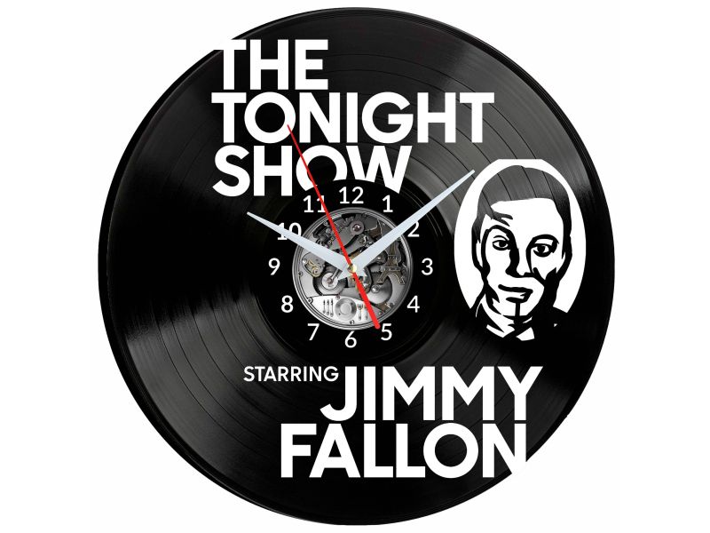 The Tonight Show Jimmy Fallon Vinyl Zegar Ścienny Płyta Winylowa Nowoczesny Dekoracyjny Na Prezent Urodziny