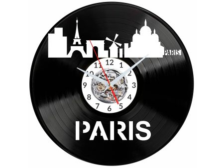 Paris Vinyl Zegar Ścienny Płyta Winylowa Nowoczesny Dekoracyjny Na Prezent Urodziny