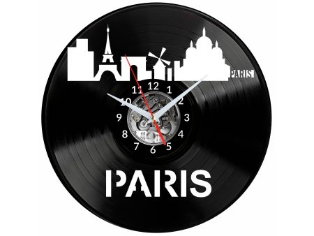 Paris Vinyl Zegar Ścienny Płyta Winylowa Nowoczesny Dekoracyjny Na Prezent Urodziny