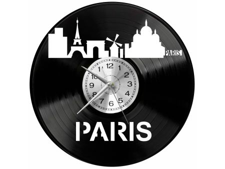 Paris Vinyl Zegar Ścienny Płyta Winylowa Nowoczesny Dekoracyjny Na Prezent Urodziny