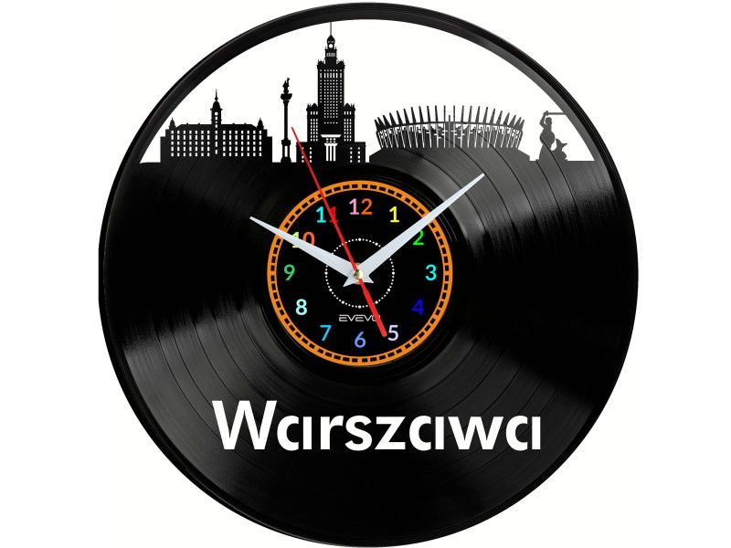 Warszawa Vinyl Zegar Ścienny Płyta Winylowa Nowoczesny Dekoracyjny Na Prezent Urodziny