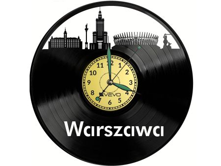 Warszawa Vinyl Zegar Ścienny Płyta Winylowa Nowoczesny Dekoracyjny Na Prezent Urodziny