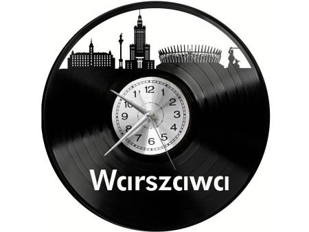 Warszawa Vinyl Zegar Ścienny Płyta Winylowa Nowoczesny Dekoracyjny Na Prezent Urodziny