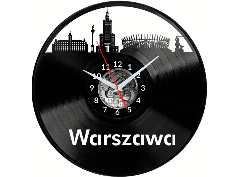 Warszawa Vinyl Zegar Ścienny Płyta Winylowa Nowoczesny Dekoracyjny Na Prezent Urodziny