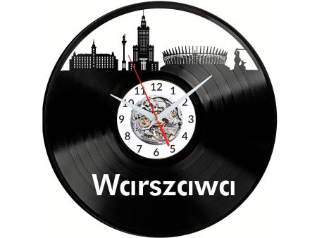 Warszawa Vinyl Zegar Ścienny Płyta Winylowa Nowoczesny Dekoracyjny Na Prezent Urodziny