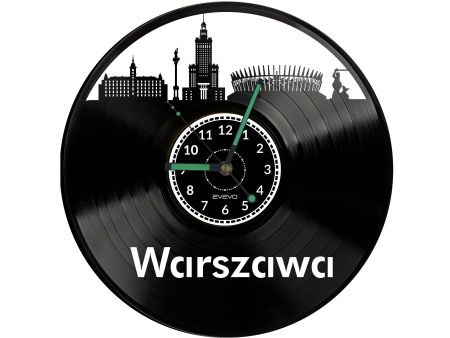 Warszawa Vinyl Zegar Ścienny Płyta Winylowa Nowoczesny Dekoracyjny Na Prezent Urodziny