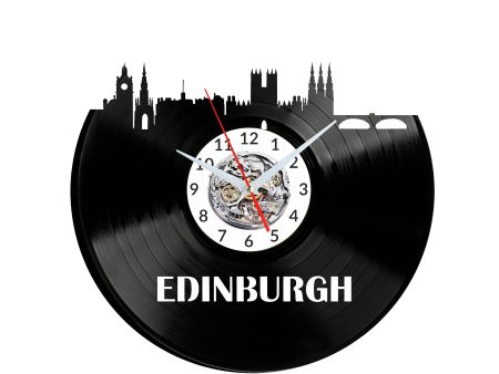 Edinburg Vinyl Zegar Ścienny Płyta Winylowa Nowoczesny Dekoracyjny Na Prezent Urodziny