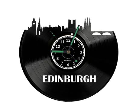 Edinburg Vinyl Zegar Ścienny Płyta Winylowa Nowoczesny Dekoracyjny Na Prezent Urodziny