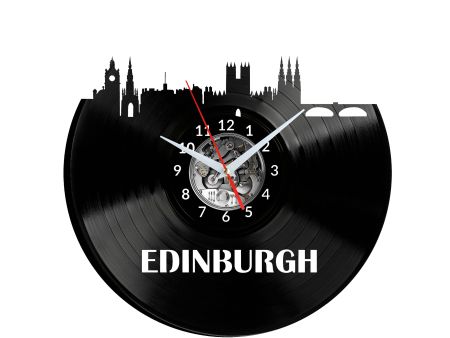 Edinburg Vinyl Zegar Ścienny Płyta Winylowa Nowoczesny Dekoracyjny Na Prezent Urodziny