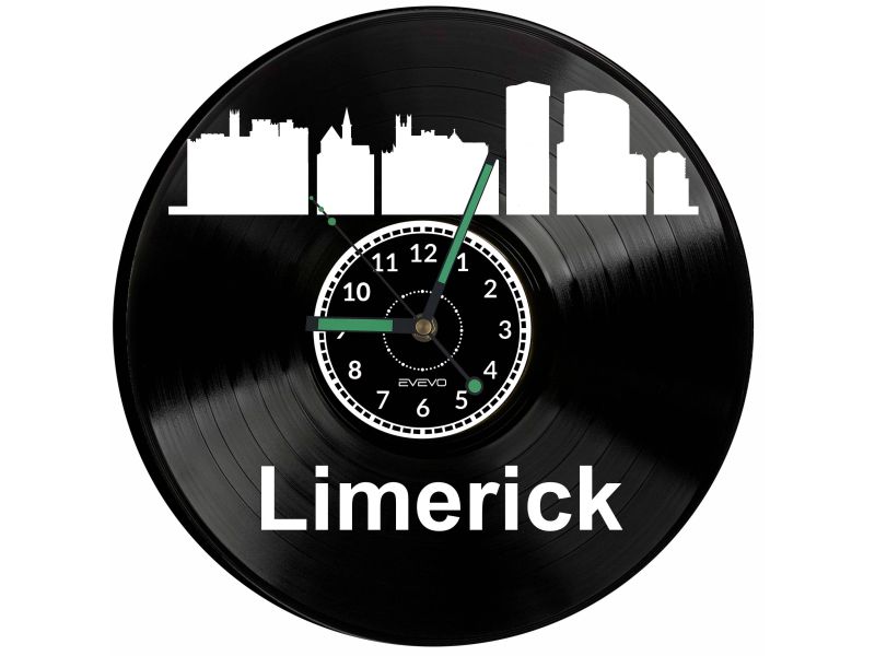 Limerick Vinyl Zegar Ścienny Płyta Winylowa Nowoczesny Dekoracyjny Na Prezent Urodziny