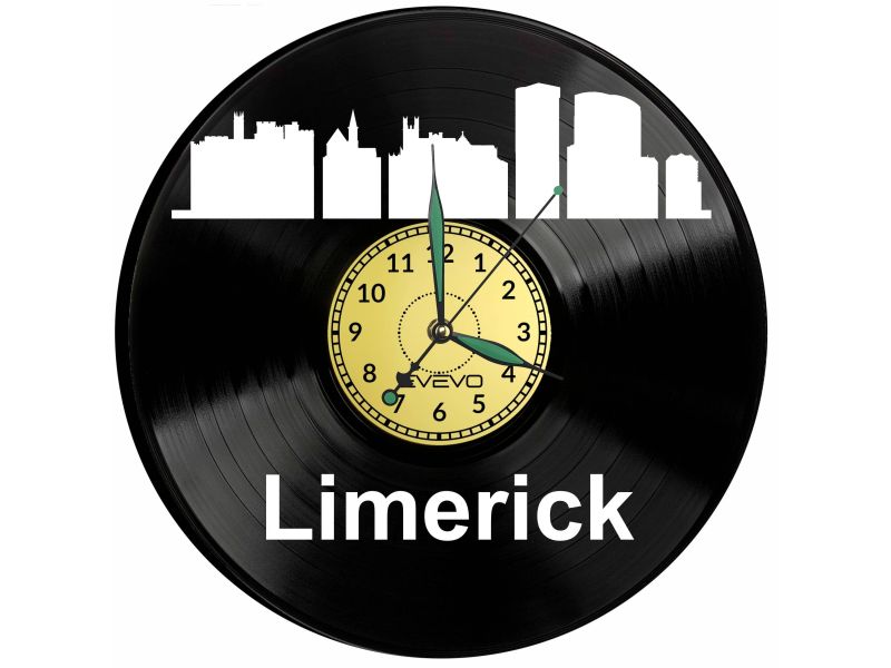 Limerick Vinyl Zegar Ścienny Płyta Winylowa Nowoczesny Dekoracyjny Na Prezent Urodziny