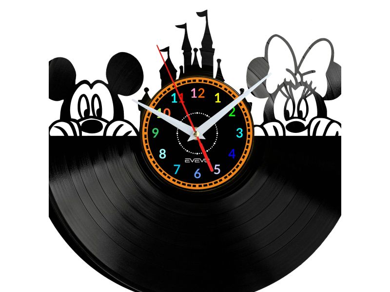 Mickey & Minnie Mouse Vinyl Zegar Ścienny Płyta Winylowa Nowoczesny Dekoracyjny Na Prezent Urodziny