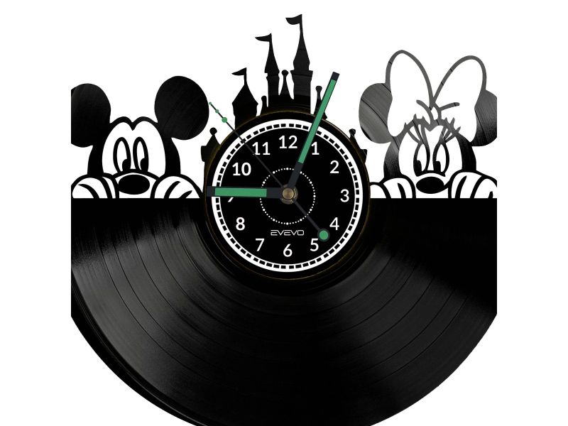 Mickey & Minnie Mouse Vinyl Zegar Ścienny Płyta Winylowa Nowoczesny Dekoracyjny Na Prezent Urodziny