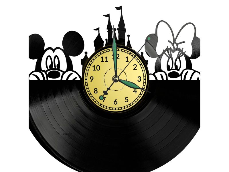 Mickey & Minnie Mouse Vinyl Zegar Ścienny Płyta Winylowa Nowoczesny Dekoracyjny Na Prezent Urodziny