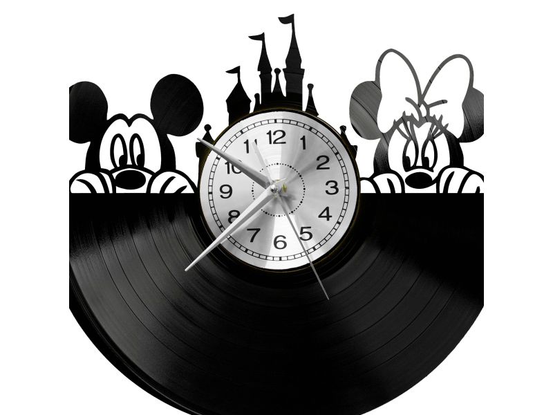 Mickey & Minnie Mouse Vinyl Zegar Ścienny Płyta Winylowa Nowoczesny Dekoracyjny Na Prezent Urodziny