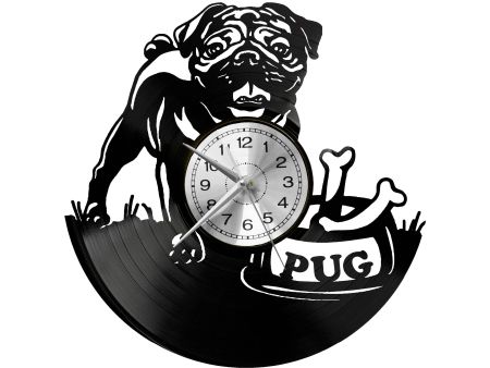 Mops Vinyl Zegar Ścienny Płyta Winylowa Nowoczesny Dekoracyjny Na Prezent Urodziny