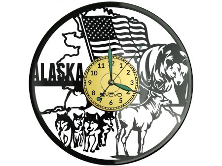 Alaska Vinyl Zegar Ścienny Płyta Winylowa Nowoczesny Dekoracyjny Na Prezent Urodziny