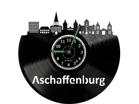 Aschaffenburg Vinyl Zegar Ścienny Płyta Winylowa Nowoczesny Dekoracyjny Na Prezent Urodziny