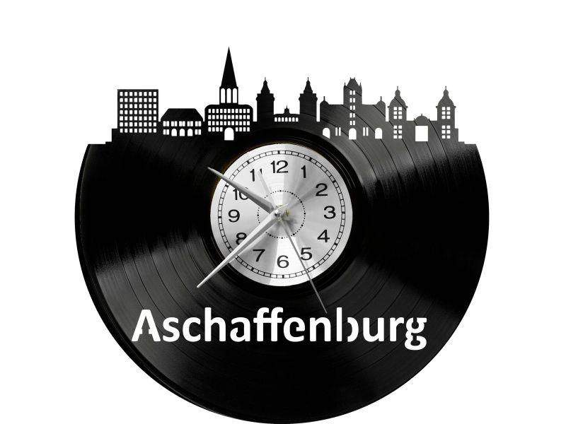 Aschaffenburg Vinyl Zegar Ścienny Płyta Winylowa Nowoczesny Dekoracyjny Na Prezent Urodziny