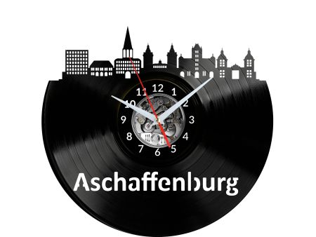 Aschaffenburg Vinyl Zegar Ścienny Płyta Winylowa Nowoczesny Dekoracyjny Na Prezent Urodziny