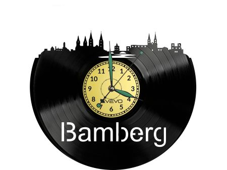 Bamberg Vinyl Zegar Ścienny Płyta Winylowa Nowoczesny Dekoracyjny Na Prezent Urodziny