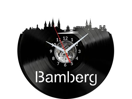 Bamberg Vinyl Zegar Ścienny Płyta Winylowa Nowoczesny Dekoracyjny Na Prezent Urodziny