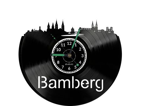 Bamberg Vinyl Zegar Ścienny Płyta Winylowa Nowoczesny Dekoracyjny Na Prezent Urodziny