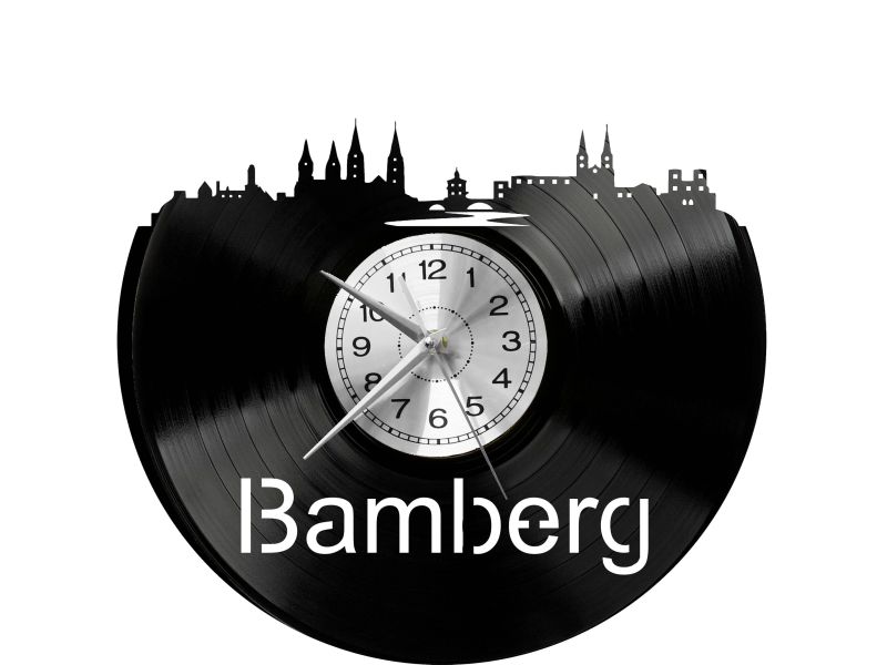 Bamberg Vinyl Zegar Ścienny Płyta Winylowa Nowoczesny Dekoracyjny Na Prezent Urodziny